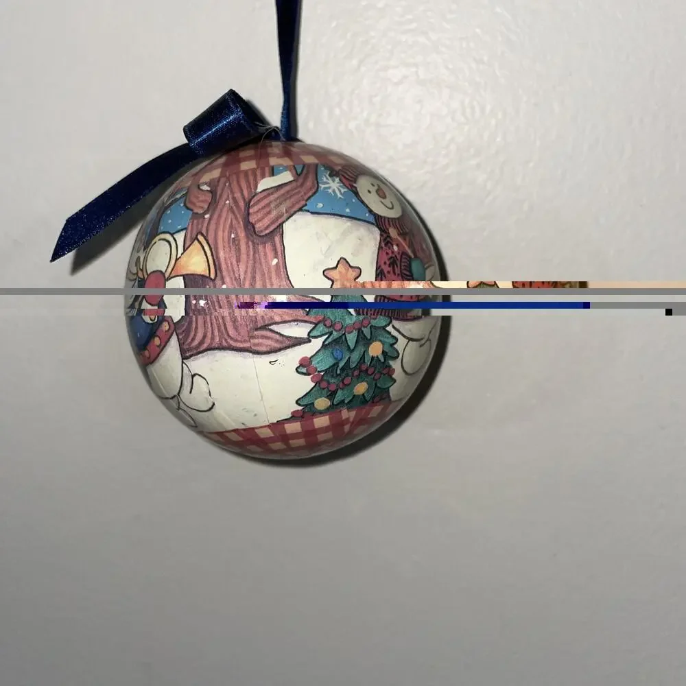 Vintage Snowman Family Ornament Marching Band Christmas Tree Ball